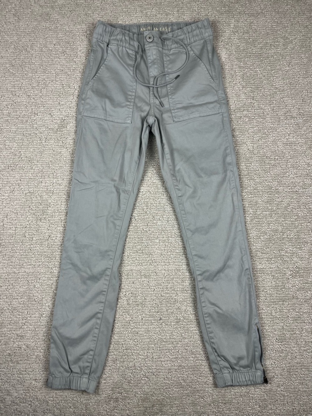 American Eagle Outfitters Jeans Womens 4 Gray Cotton Jogger Tapered Leg Stretch